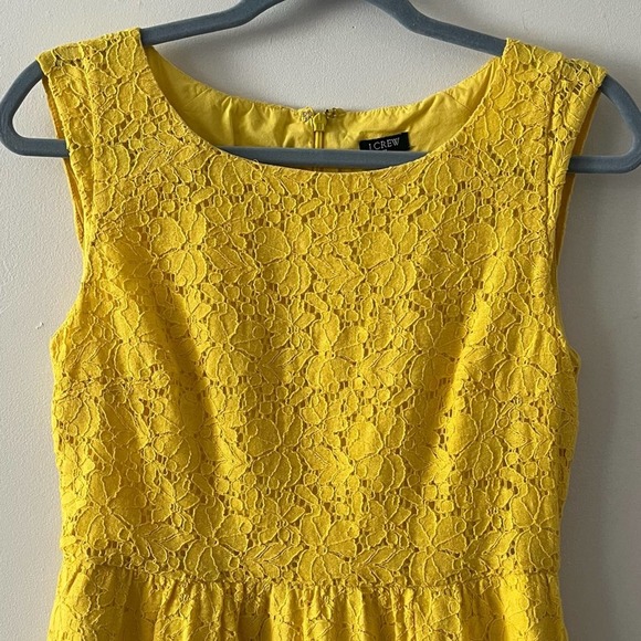 J. Crew Factory Yellow Lace Cap Sleeve Dress sz 0 - Picture 2 of 10